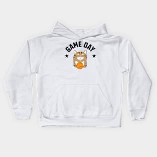 Basketball Cat Game Day Kids Hoodie